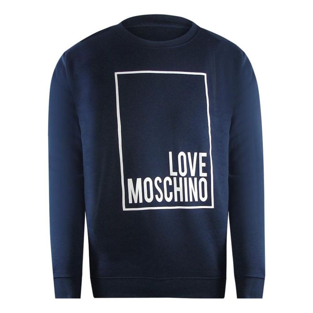 Love Moschino Mens Box Logo Sweatshirt / Navy Blue